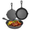 3Pcs Pre-Seasoned Cast Iron Skillet Set 6/8/10in Non-Stick Oven Safe Cookware Heat-Resistant Frying Pan for Frying SautÃ©ing Cooking Baking