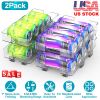 2Pack Adjustable Soda Can Organizers 2-Tier Pop Can Holders Beverage Dispensers For Fridge Pantry Cabinet 7Âº Slope Auto Rolling