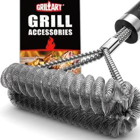 Safe And Efficient 18-inch Grill Cleaning Brush For Gas Porcelain Charcoal Grills, Grill Accessories