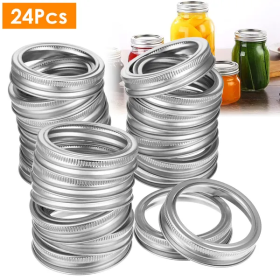 24 Pcs Regular Mouth Canning Jar Metal Rings