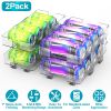 2Pack Adjustable Soda Can Organizers 2-Tier Pop Can Holders Beverage Dispensers For Fridge Pantry Cabinet 7Âº Slope Auto Rolling