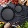 3Pcs Pre-Seasoned Cast Iron Skillet Set 6/8/10in Non-Stick Oven Safe Cookware Heat-Resistant Frying Pan for Frying SautÃ©ing Cooking Baking