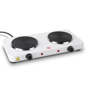 2000W Double Electric Burner Portable Dual Counter Stove Countertop Hot Plate Kitchen Cooker Stove with 5 Gear Temperature Control (Option: CookHotPlateUS)