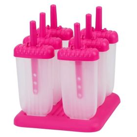 6Pcs Popsicle Molds Reusable Ice Cream DIY Ice Pop Maker Ice Bar Maker Plastic Popsicle Mold For Homemade Iced Snacks (Option: IceMoldMakerHotPink)