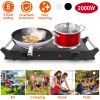 2000W Electric Dual Burner Portable Coil Heating Hot Plate Stove Countertop RV Hotplate With 5 Temperature Adjustments Portable Handles