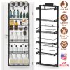 Over The Door Pantry Organizer 6-Tier Pantry Door Organizer Carbon Steel 110LBS Loading Easy Install Behind Door Storage For Closet Kitchen Bathroom 5