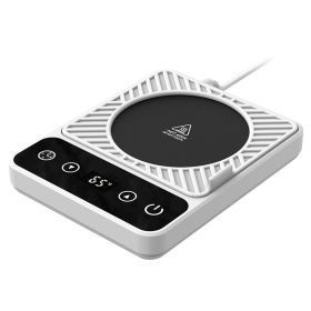 Desktop Electric Mug Warmer Auto Shut Off Timer Setting 6 Temperature Levels Cup Warmer for Milk Tea Cup Heating Plate (Option: CupWarmerWhite)