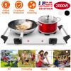 2000W Electric Dual Burner Portable Coil Heating Hot Plate Stove Countertop RV Hotplate With 5 Temperature Adjustments Portable Handles