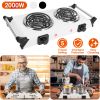 2000W Electric Dual Burner Portable Coil Heating Hot Plate Stove Countertop RV Hotplate With 5 Temperature Adjustments Portable Handles