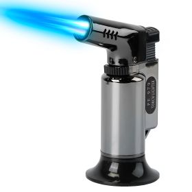 Culinary Butane Torch Lighter Refillable Blow Torch Flame Adjustable Flame Kitchen Cooking BBQ Torch w/ Fire Lock (Gas Not Included) (Option: CookBlowTorchBlack)