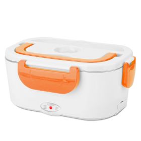 Electric Heating Lunch Box Food Heater Container Travel Thermal Bento Box Portable Food Warmer w/ 2 Removable Compartments 1 Free SpoonÂ 1L (Option: FoodHeaterOrange)